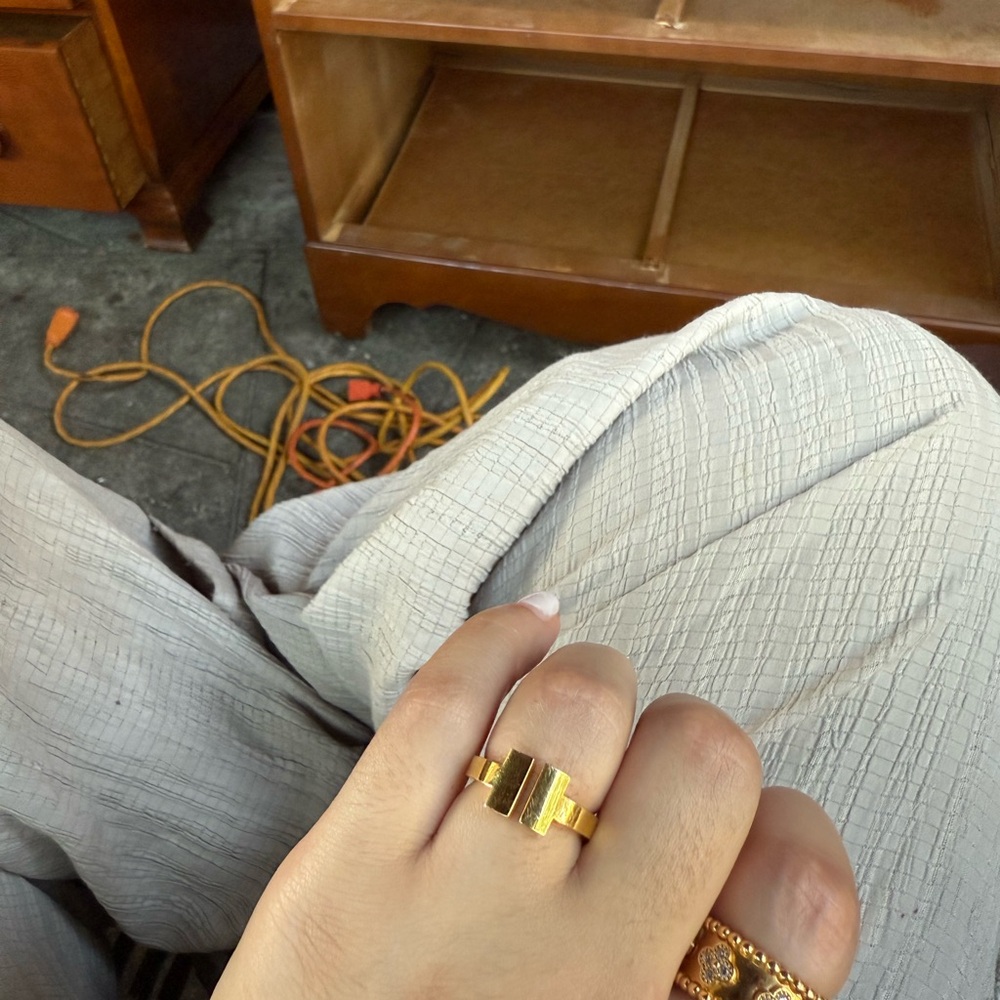Gold Geometric Ring